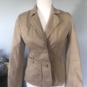 Boyfriend JACKET BLAZER 2 Button Tan Beige S EUC